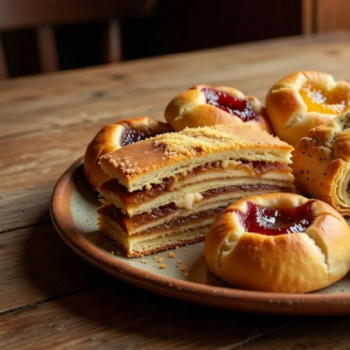 Assorted Czech desserts and pastries served on a plate at Cesstria.